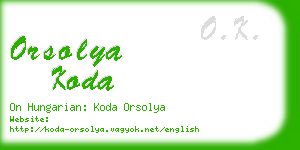 orsolya koda business card